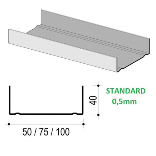 UW Profil 0.5 100 mm 3 m