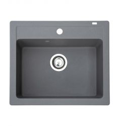 Metalac granitna usadna sudopera xQuadro 60 siva 600x500 Ø90