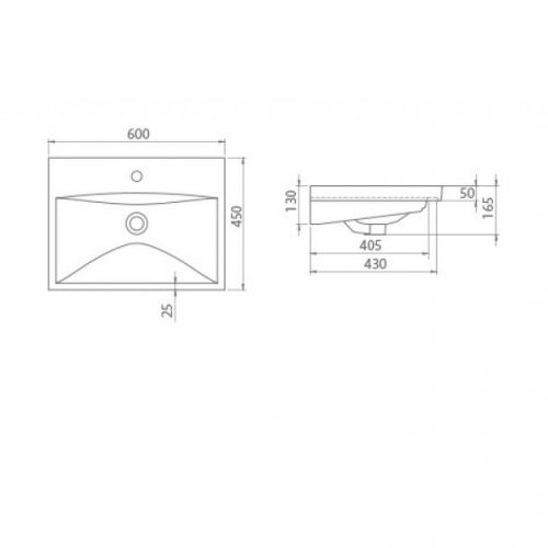 ELITE Lavabo 60x45 cm 032000-u