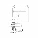 STEEL JS38601 Baterija za sudoperu - sa izvlačnim tušem nerđajući čelik OUTLET