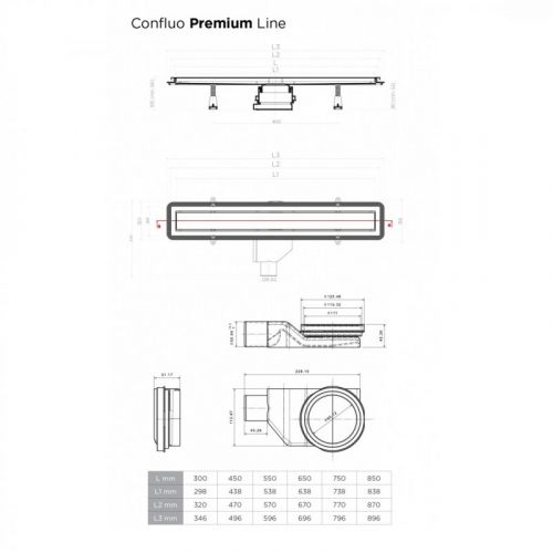 Slivnik Confluo Premium LINE 850 belo staklo