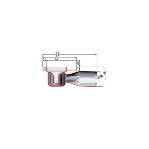 ACO Set ShowerDrain C Telo Kanala Sa Vertikalnom Flanšom I WAVE Rešetkom 585 Mm 9010.88.42 OUTLET