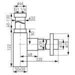 Sifon Quadro G1-1/4/S280