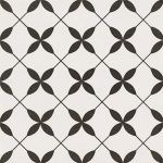 Patchwork Clover Black Pattern 30×30