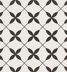 Patchwork Clover Black Pattern 30×30