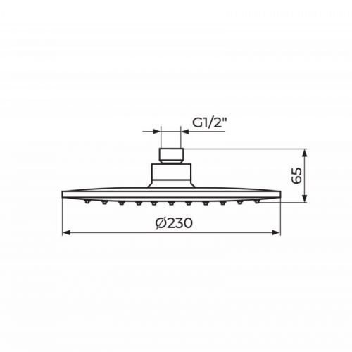 Tuš Ruža za Usponski Tuš PTRUSP3 230 mm