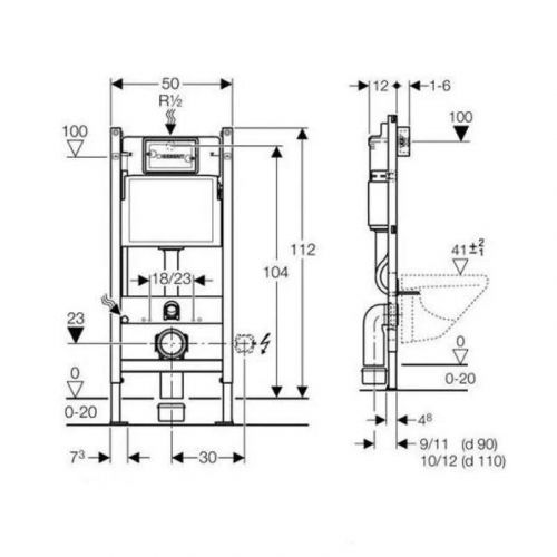 Geberit Duofix Delta Basic ugradni vodokotlić 111.153.00.1