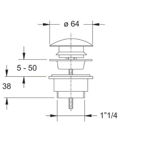 Odlivni ventil sifona klik-klak 5/4 ch univerzalni Bonomini
