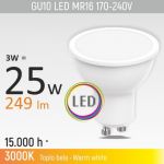 GU10 3W M1 3000K LED sijalica 170-240V