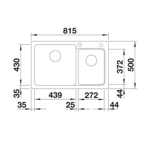 BLANCO NAYA 8 815 X 500/200 mm crna